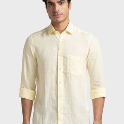 ColorPlus Linen Spread Collar Tailored Fit Casual Shirt-image-93
