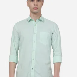 JADE BLUE Printed Spread Collar Casual Pure Cotton Shirt-image-99