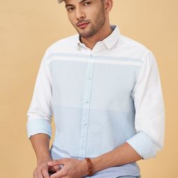 Urban Ranger by pantaloons Colourblocked Slim Fit Cotton Casual Shirt-image-48
