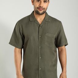 Indian Terrain Spread Collar Short Sleeves Classic Slim Fit Casual Shirt-picture-49