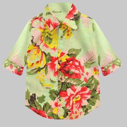 A T U N Boys Sea Green Classic Floral Regular Fit Printed Casual Shirt-image-22