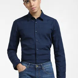 Jack & Jones Slim Fit Horizontal Stripes Striped Cotton Casual Shirt-picture-7