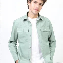 KETCH Men Green Slim Fit Casual Shirt-image-1
