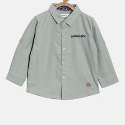 Nuberry Boys Grey Slim Fit Casual Shirt-picture-10
