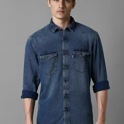 Louis Philippe Jeans Men Slim Fit Cotton Faded Casual Shirt-image-21