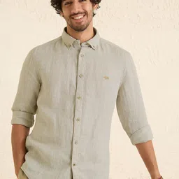 Andamen Comfort Button-Down Linen Casual Shirt-picture-4