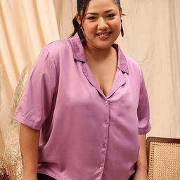 CURVY STREET Comfort Opaque Satin Casual Shirt-picture-11