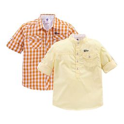 TONYBOY Boys Orange & Yellow Pack Of 2 Checked Cotton Casual Shirt-image-40