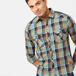 Campus Sutra Men Brown Classic Tartan Checked Regular Fit Casual Shirt-image-43