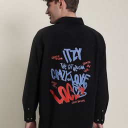 Bene Kleed Unisex Pure Cotton Typography Printed Oversized Shirt-image-94