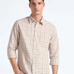 Flying Machine Tartan Checked Slim Fit Cotton Casual Shirt-picture-49