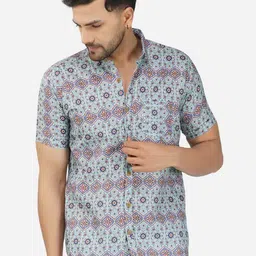 BASE 41 Ethnic Motifs Printed Slim Fit Casual Shirt-image-84