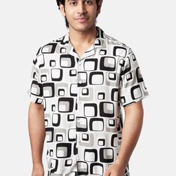 YU by Pantaloons Men White Slim Fit Printed Casual Shirt-image-78