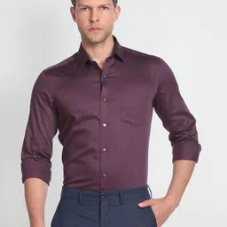 Arrow Spread Collar Slim Fit Micro Ditsy Printed Formal Pure Cotton Shirt-picture-6