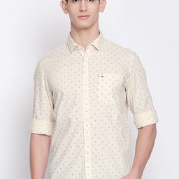 Basics Men Yellow Slim Fit Printed Casual Shirt-picture-39