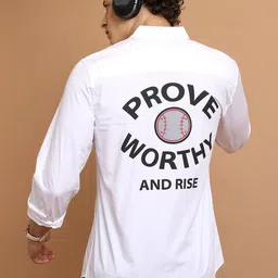 KETCH Slim Fit Typography Printed Cotton Casual Shirt-image-30