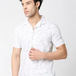 HERE&NOW Men Slim Fit Geometric Printed Casual Pure Cotton Shirt-picture-30