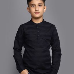 V-Mart Boys Band Collar Cotton Casual Shirt-image-41