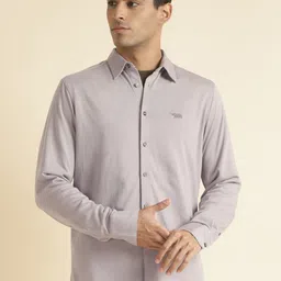 Andamen Grey Premium Fit Opaque Cotton Casual Shirt-image-1
