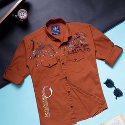SKY HEIGHTS Boys Typography Printed Spread Collar Cotton Casual Shirt-image-99