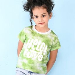 NUSYL Girls Typography Dyed T-shirt-image-32