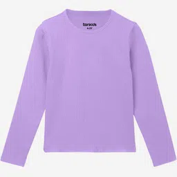 BONKIDS Girls V-Neck Raw Edge T-shirt-image-4