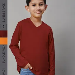 Friskers Boys Pack Of 2 V-Neck Long Sleeves Pure Cotton T-shirts-picture-39