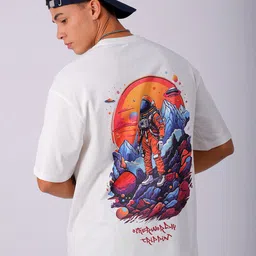 The Indian Garage Co Men Graphic Printed Drop Shoulder Sleeves Oversized T-shirt-image-23
