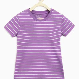 Campana Alexis Girls Striped Half Sleeves Round Neck T-shirt-image-59