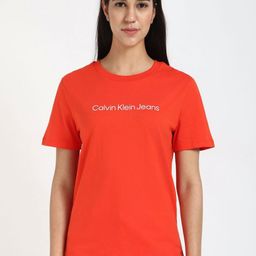 Calvin Klein Jeans Women Drop-Shoulder Sleeves Raw Edge T-shirt-picture-33