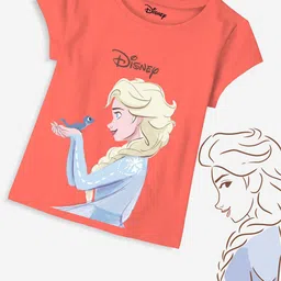 Minicult Girls Frozen Printed Cotton T-shirt-picture-8