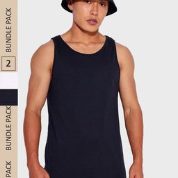 Bewakoof Men Pack of 2 Sleeveless Cotton Regular Fit Vest-picture-40