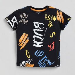 Ginie Boys Typography Printed Pure Cotton T-shirt-image-18