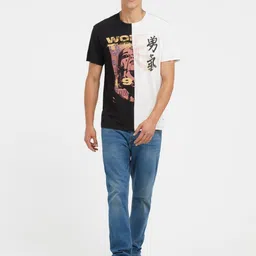 GUESS Men Typography Printed Raw Edge T-shirt-image-3