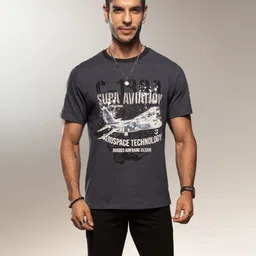 Supa Men Typography Printed Round Neck T-shirt-image-3