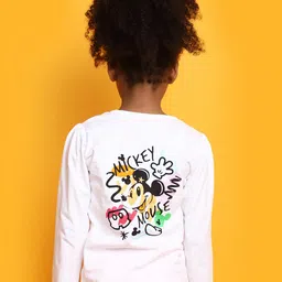 V-Mart Girls Mickey Mouse Printed Long Sleeves Casual Cotton T-shirt-image-97