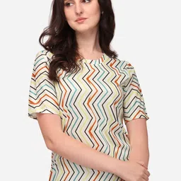 Prettify Women Beige Printed T-shirt-picture-58