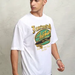 HIGHLANDER Men Typography Printed Round Neck Polyester Oversized T-Shirt-image-95