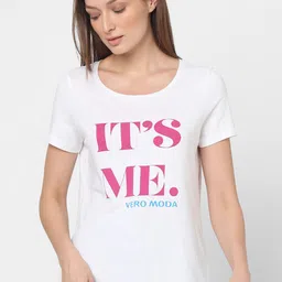 Vero Moda Graphic Printed Short Sleeves Pure Cotton T-shirt-image-65