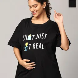 The Mom Store Women Typography 2 Printed Raw Edge T-shirt-14