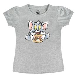 Tom & Jerry by Wear Your Mind Girls Grey Tom & Jerry Printed Pure Cotton T-shirt-image-87