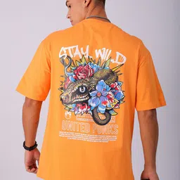 The Indian Garage Co Men Graphic Printed Drop Shoulder Sleeves Oversized T-shirt-image-59