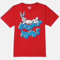YK Warner Bros Boys Graphic Printed Pure Cotton Round Neck T-shirt-picture-15