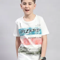 Monte Carlo Boys Typography Printed Pure Cotton T-shirt-image-84