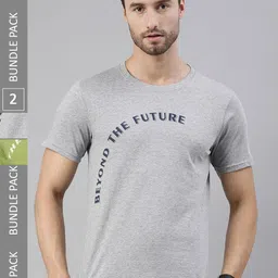 Joven Men Pack of 2 Printed Pure Cotton T-shirts-image-96
