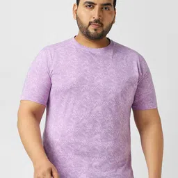 Urbano Plus Men's Lilac Printed Half Sleeve Regular Fit Cotton T-Shirt-image-24