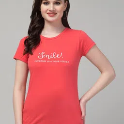 Trend Level Typography Printed Pure Cotton T-shirt-image-77