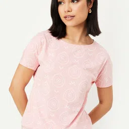 max Women Floral Printed Extended Sleeves Ethnic Raw Edge T-shirt-image-40