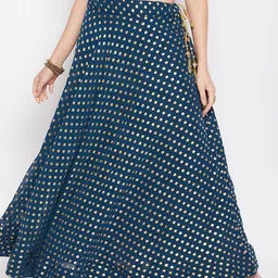 Clora Creation Foil Printed Georgette Flared Maxi Skirt-picture-8