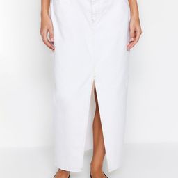 Trendyol Pure Cotton Maxi Length Straight Skirt-image-9